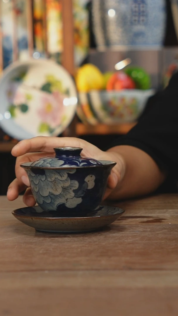 瓷片【简家甄选】景德镇设计师手绘陶瓷茶叶罐