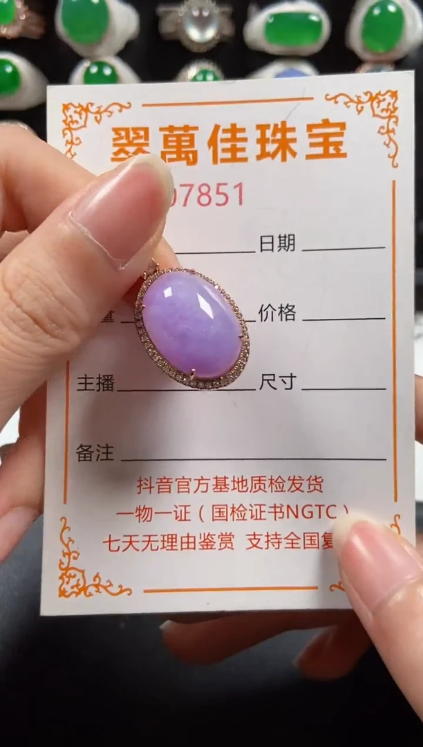 颈饰银S925镶嵌翡翠7851