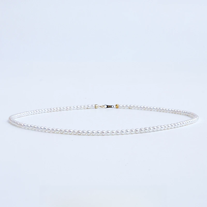 【乔森-甄香】淡水ak小米珍珠项链 3-4mm 18K