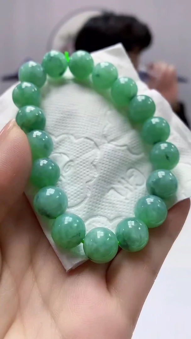 【闪购商品】定制翡翠未镶嵌5145mm-毛货手串54