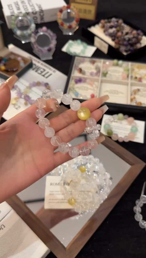 未镶嵌手链水晶奶白阿赛x2693