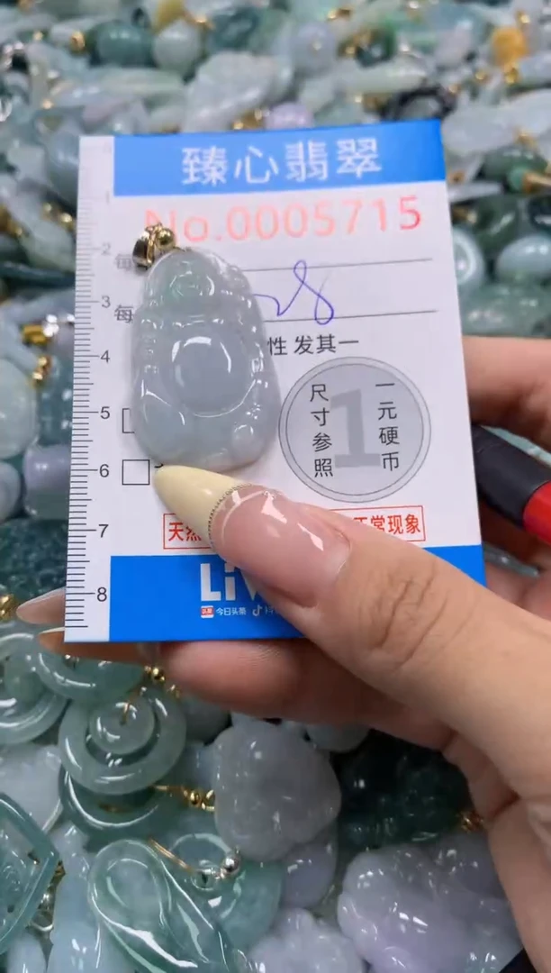 翡翠未镶嵌颈饰含绳0005715