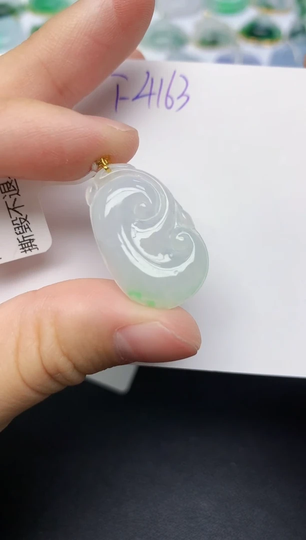颈饰18K金镶嵌翡翠天然缅甸A货翡翠百元以上9元证书费自理