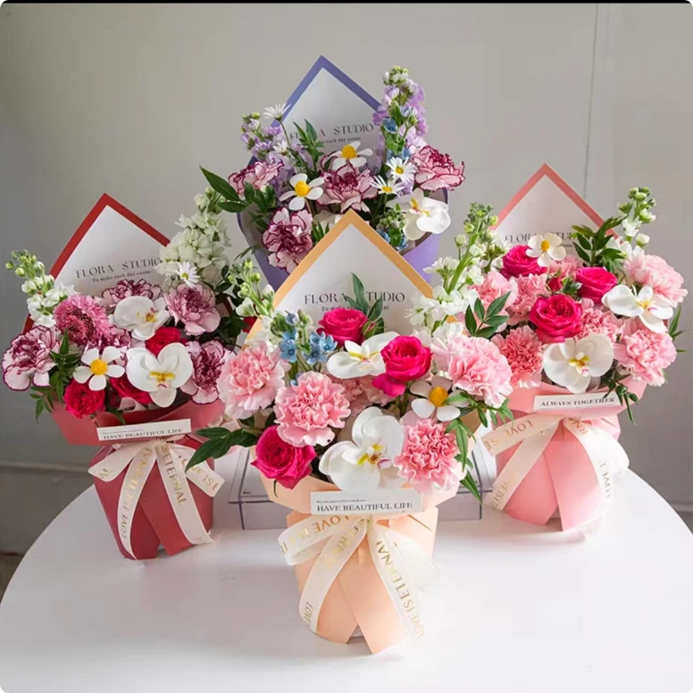 【美伢同款定型片】520尖角水滴定型片鲜花花束一体式