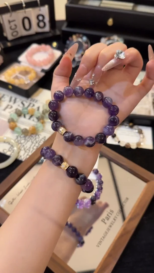 合金手链水晶梦幻紫水晶x2915