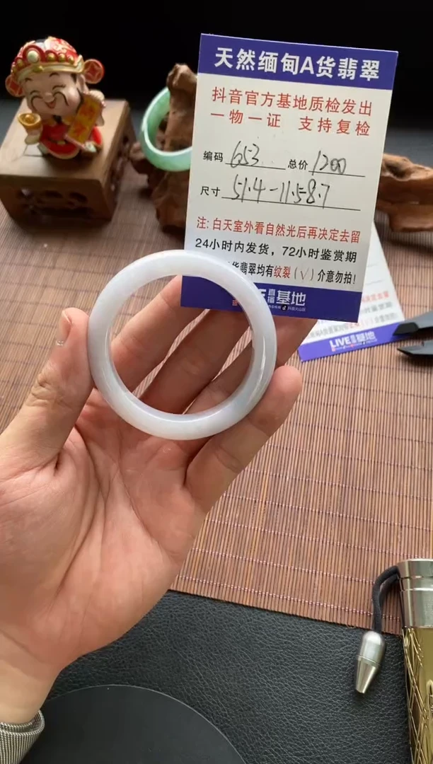 未镶嵌手镯翡翠圈口51.4编号653