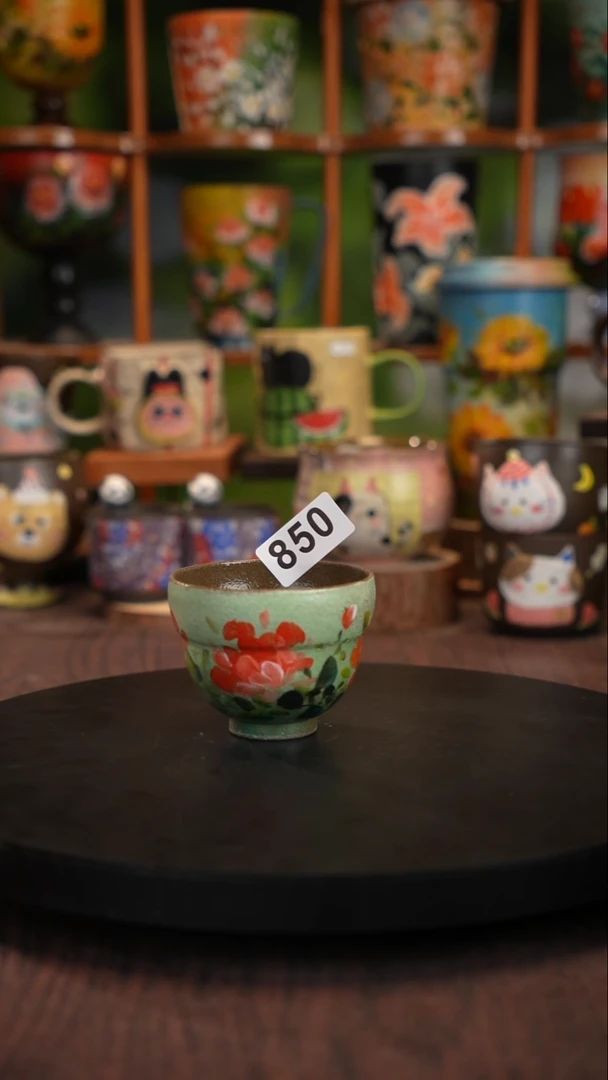 釉下手绘陶瓷紫砂杯