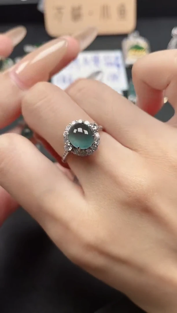 银S925镶嵌戒指翡翠51151