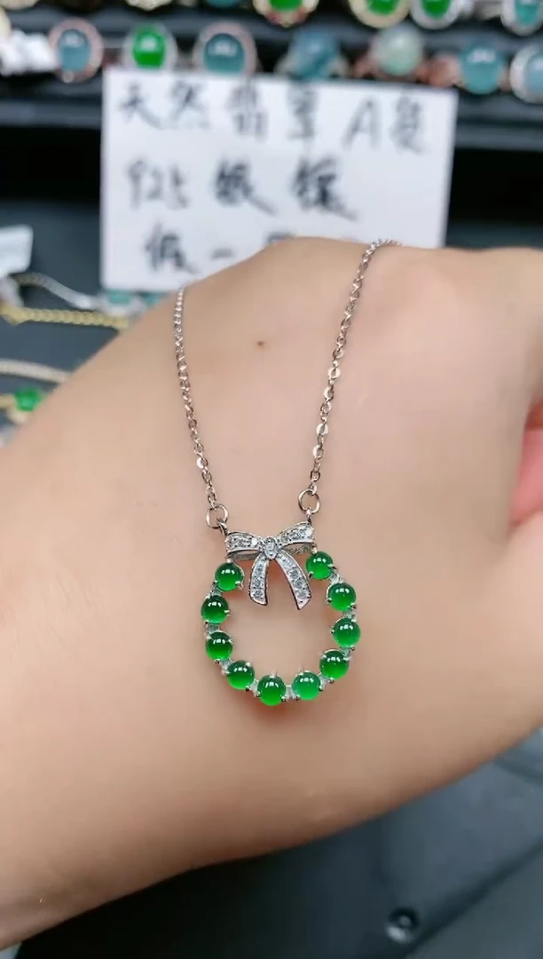 翡翠银S925镶嵌颈饰111111