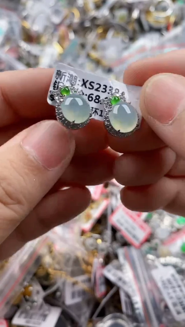 银S925镶嵌戒指翡翠333   7