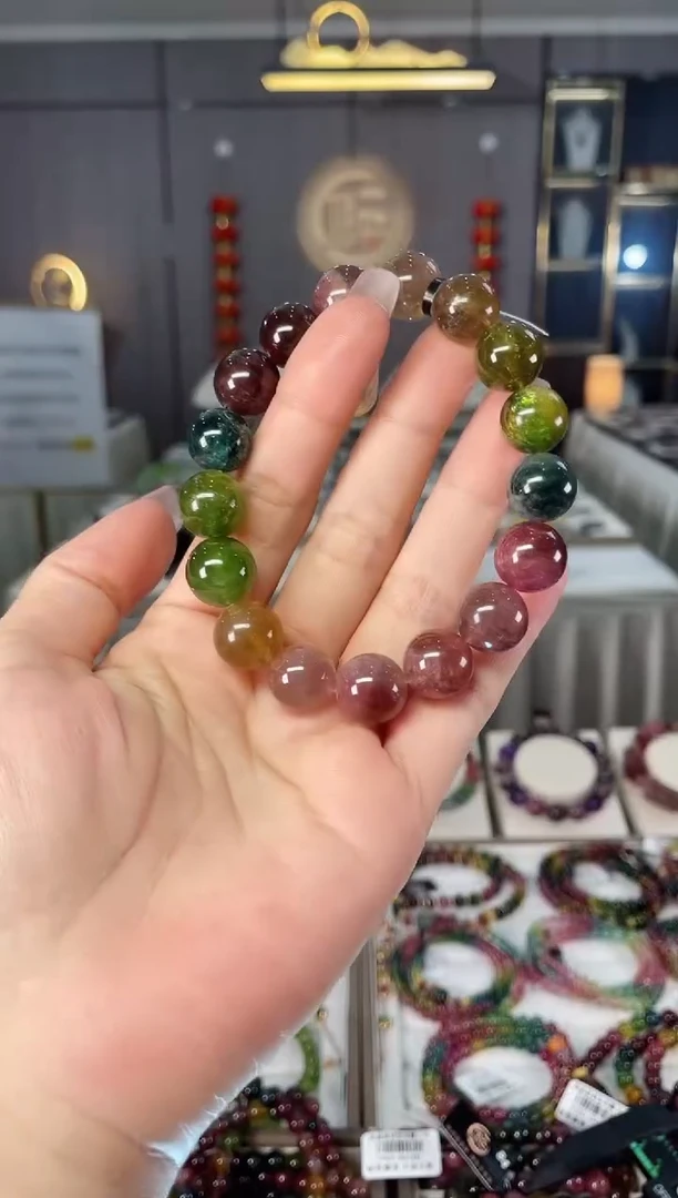 收藏级老矿碧玺单圈手串12mm+未镶嵌碧玺hon多样性发货一条