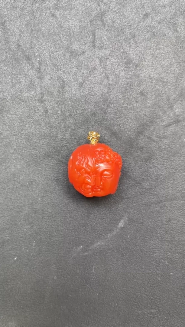 【闪购商品】南红玛瑙挂件18K金镶嵌挂件