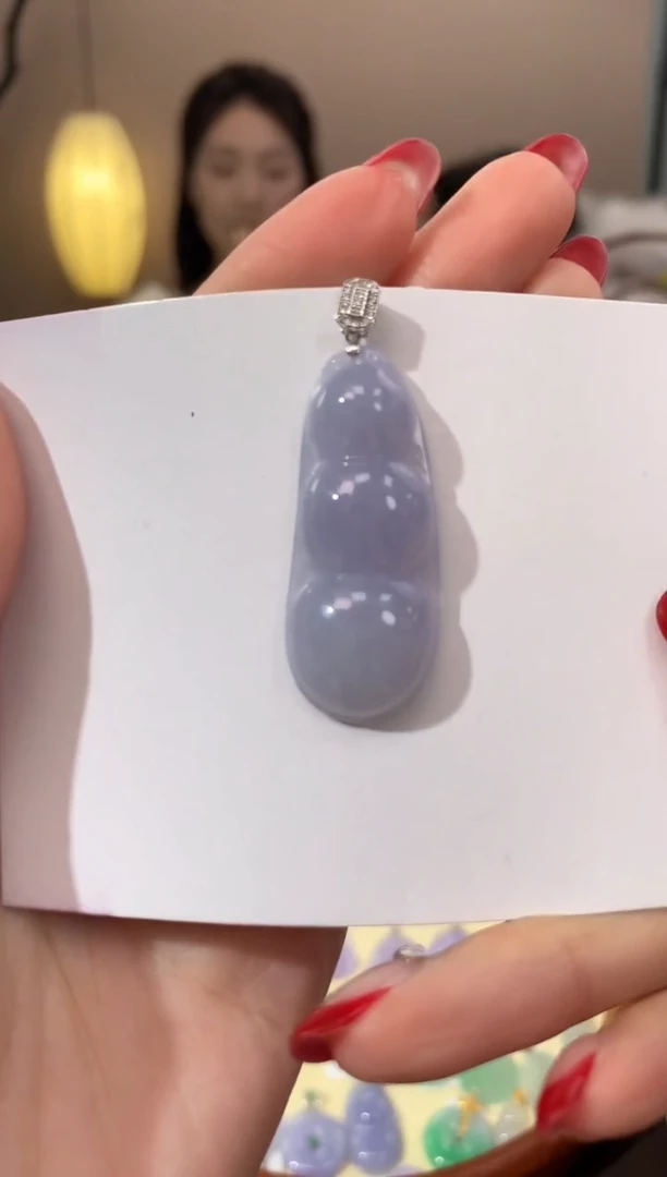 【闪购商品】翡翠颈饰18K金镶嵌天然缅甸a货翡翠
