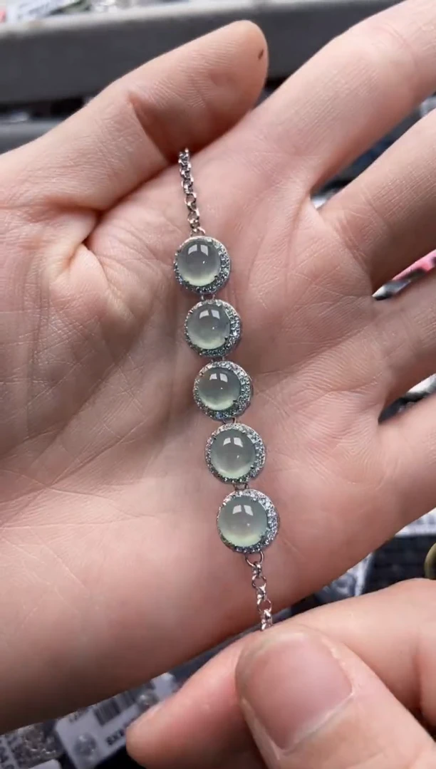 翡翠戒指银S925镶嵌666------0