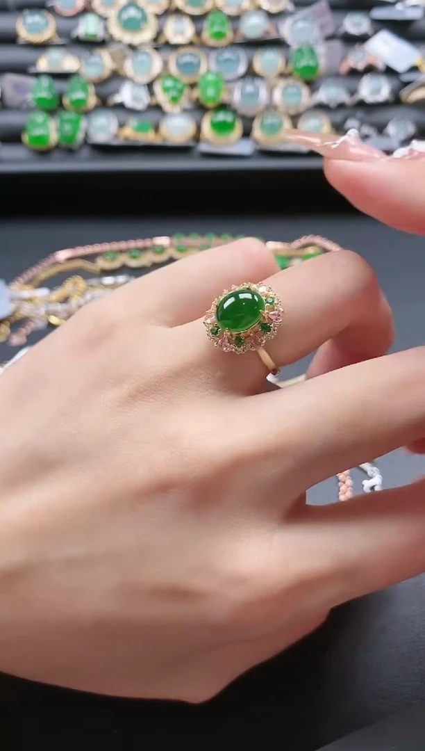 【闪购商品】翡翠戒指银S925镶嵌51151