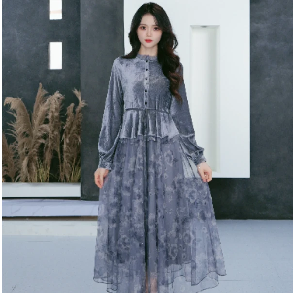 圣迪奥女装连衣裙显瘦气质轻奢时尚收腰设计师S243Z12B6