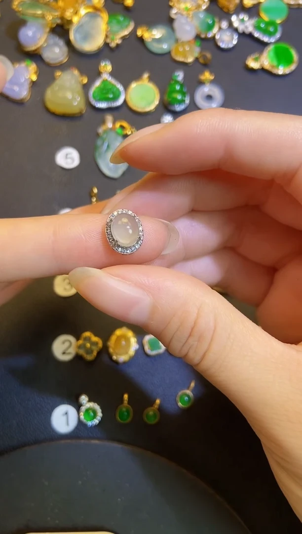 吊坠(不含链)银S925镶嵌翡翠1