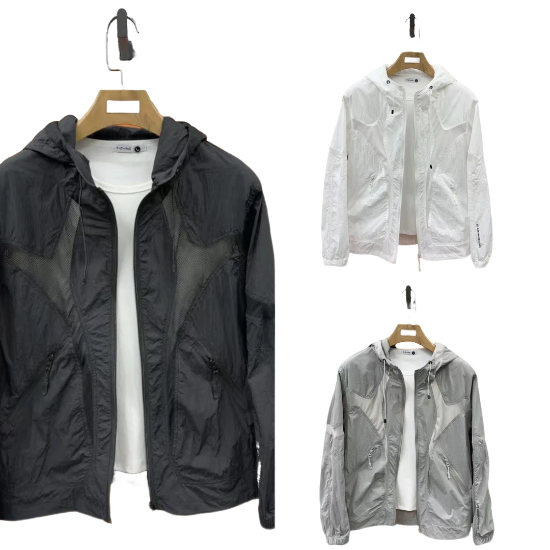 夏季防晒9899男士休闲时尚韩版连帽拉链夹克上衣外套薄款透气春夏