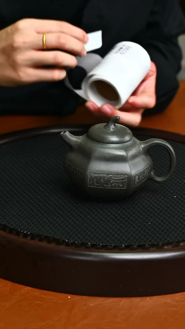 茶壶紫砂608青段葫芦壶