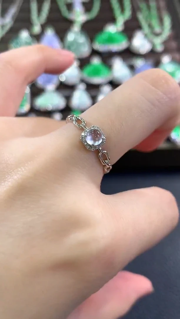 18K金镶嵌戒指翡翠g14 多样性一件发货