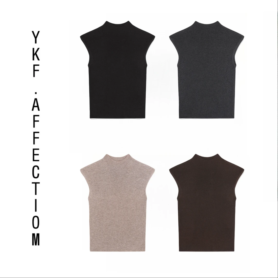 (长青款)绵羊毛混纺桑蚕丝半高领高级感修针织衫83019