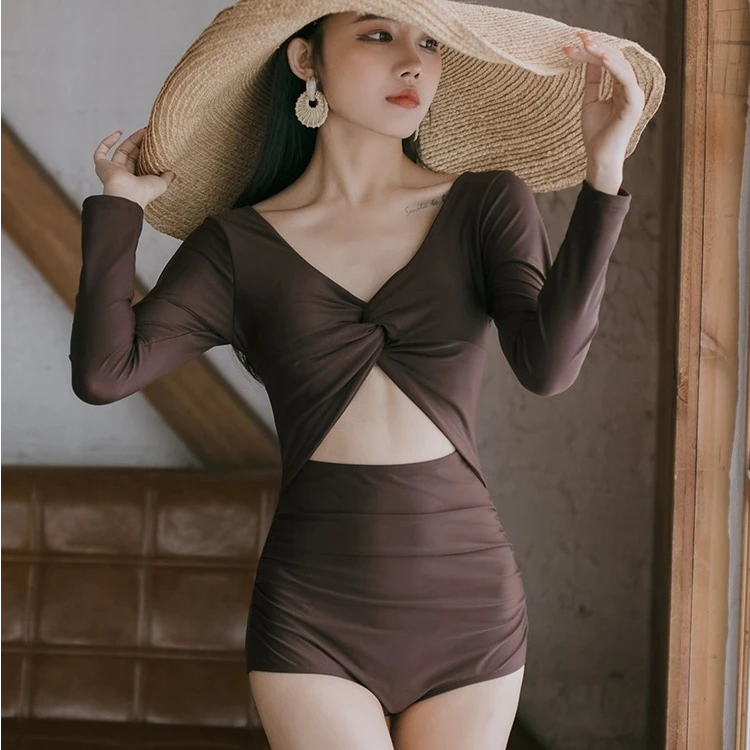 RLS · 女士泡温泉遮肚显瘦气质游泳连身保守泳装