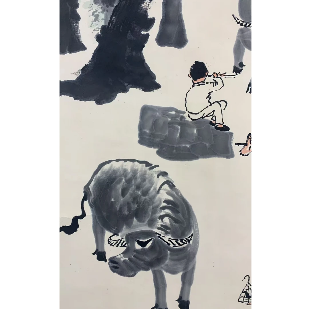 李 牧牛立轴135 65 7.8平尺