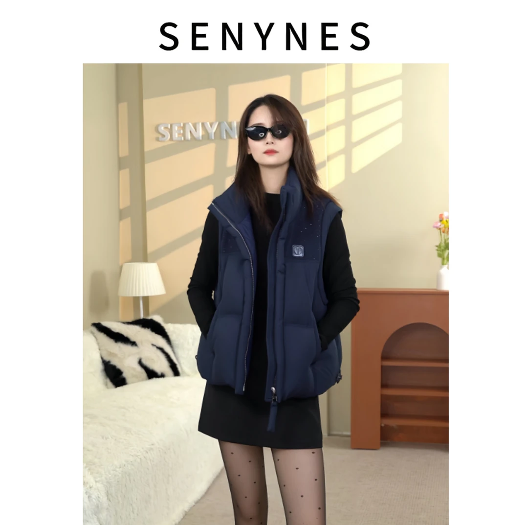 是约 95%白鸭绒25款拼接马甲25601