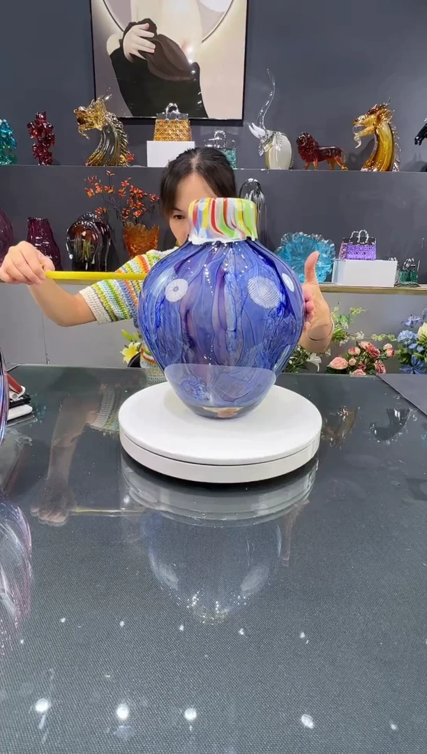 琉璃水晶琉璃花瓶1个   孤品