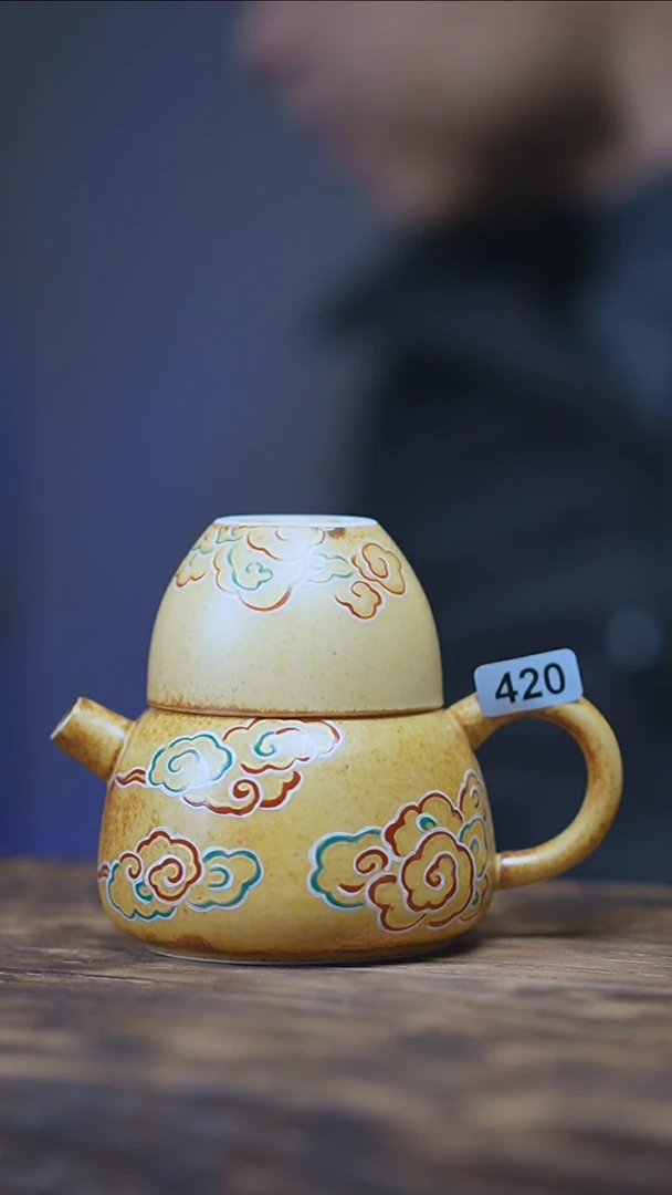 【闪购商品】420景德镇手绘五彩祥云套