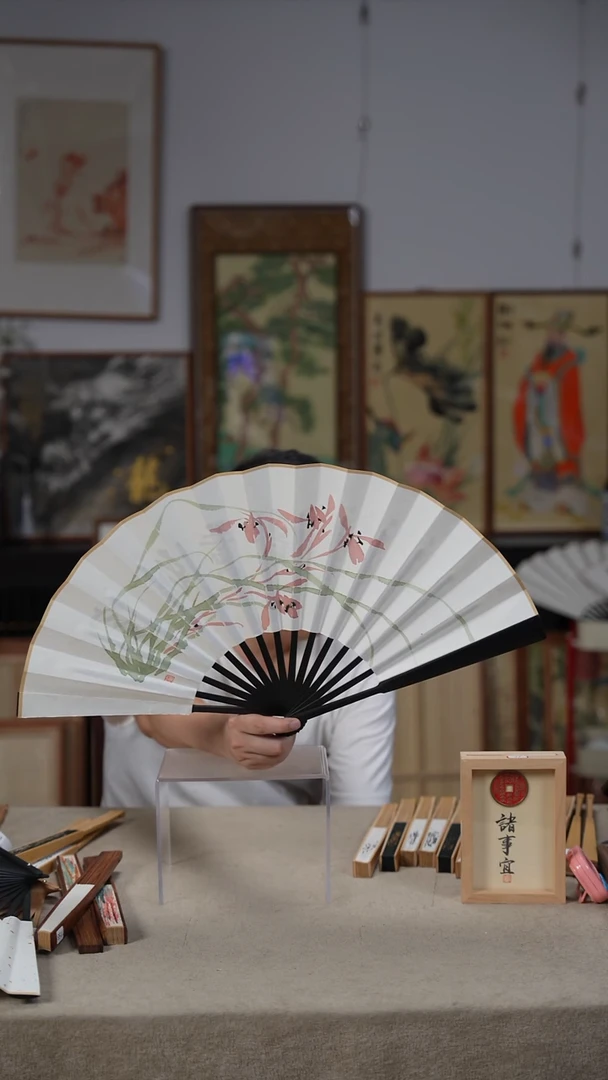 国画10寸不落名款书法扇子-不带盒-室雅兰香