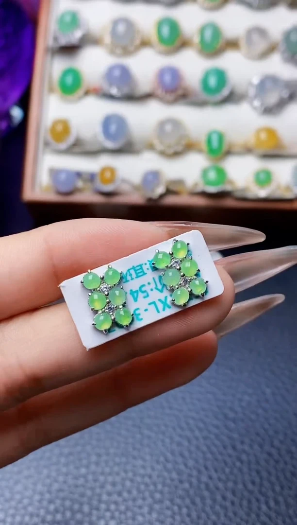 银S925镶嵌戒指翡翠2174