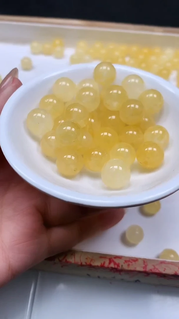 未镶嵌散珠碧玺A1563 黄碧玺12mm8个9.9元