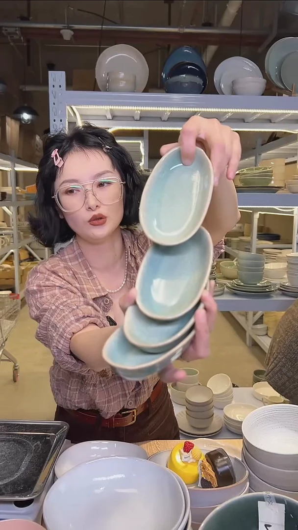 瓷217外贸尾货高温釉下彩陶瓷餐具默认微瑕