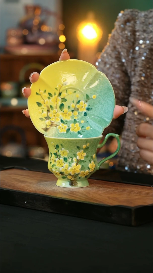 杯手绘心瓷陶瓷浮力