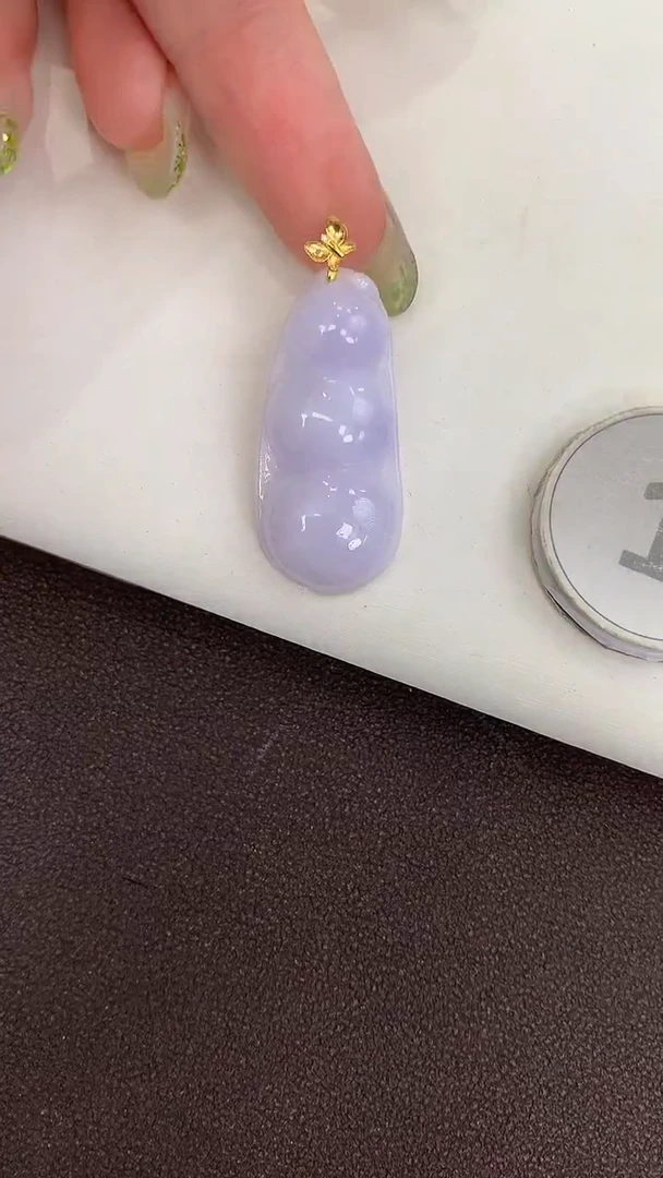 颈饰18K金镶嵌翡翠天然缅甸a货翡翠