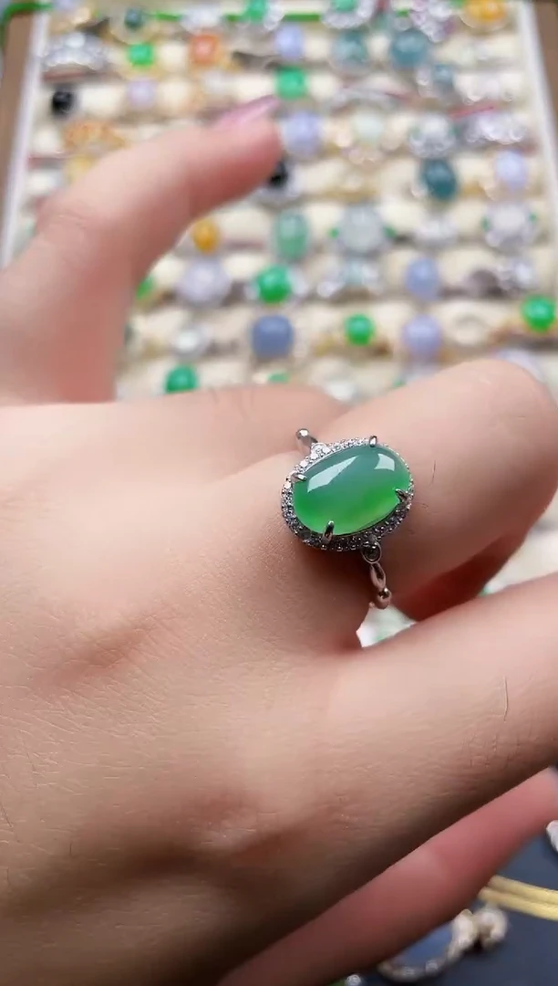 银S925镶嵌戒指翡翠73