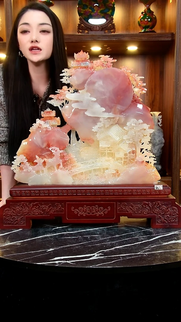 石材用****0家居摆件红花冰山水订金111111