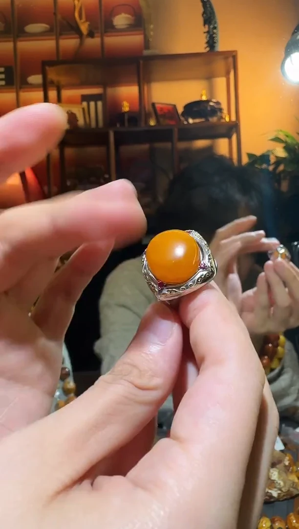 蜜蜡颈饰银S925镶嵌3420天然蜜蜡珠宝奇石