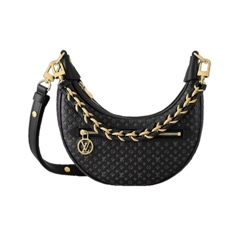 全新未使用 LouisVuitton/路易威登 芯片款秀款loop月亮包