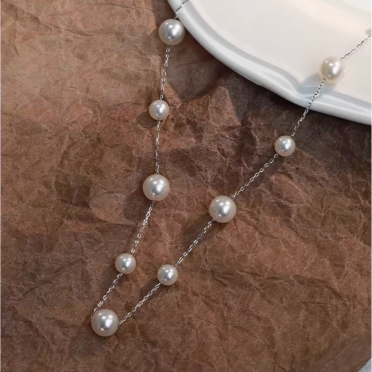 链子925银 满天星一款多戴小众经典项链吊坠超闪珍珠轻奢百搭颈链