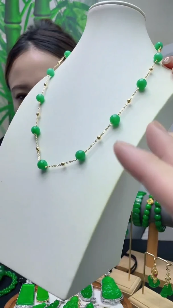 颈饰14K金镶嵌翡翠D03