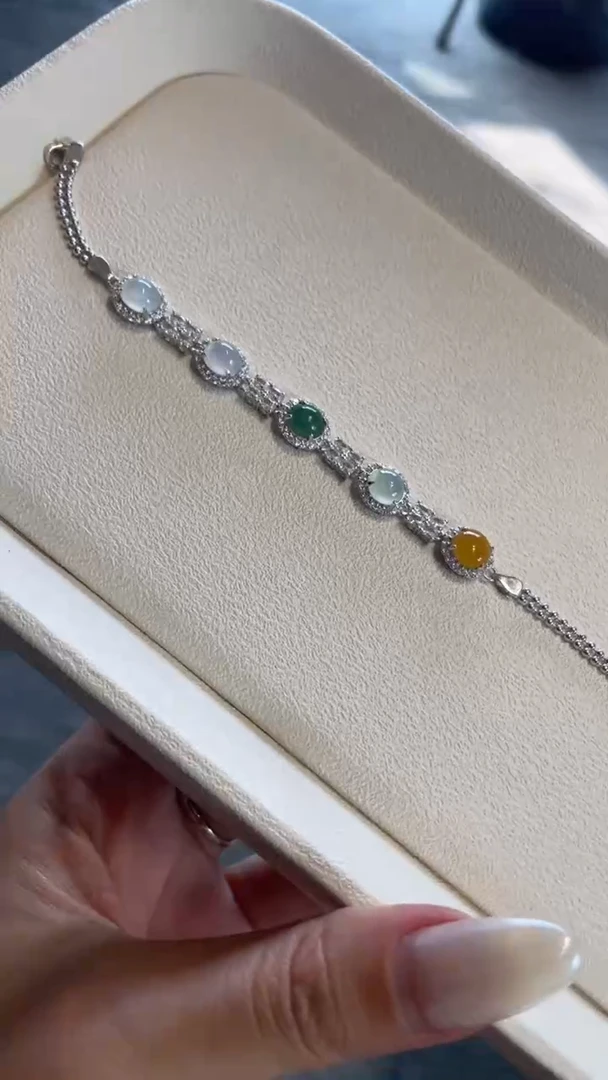 银S925镶嵌手链翡翠手链多样性发其一CP