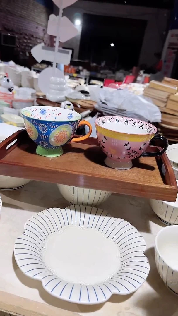 陶瓷2个杯子不带木托盘微瑕 凑满20元包邮