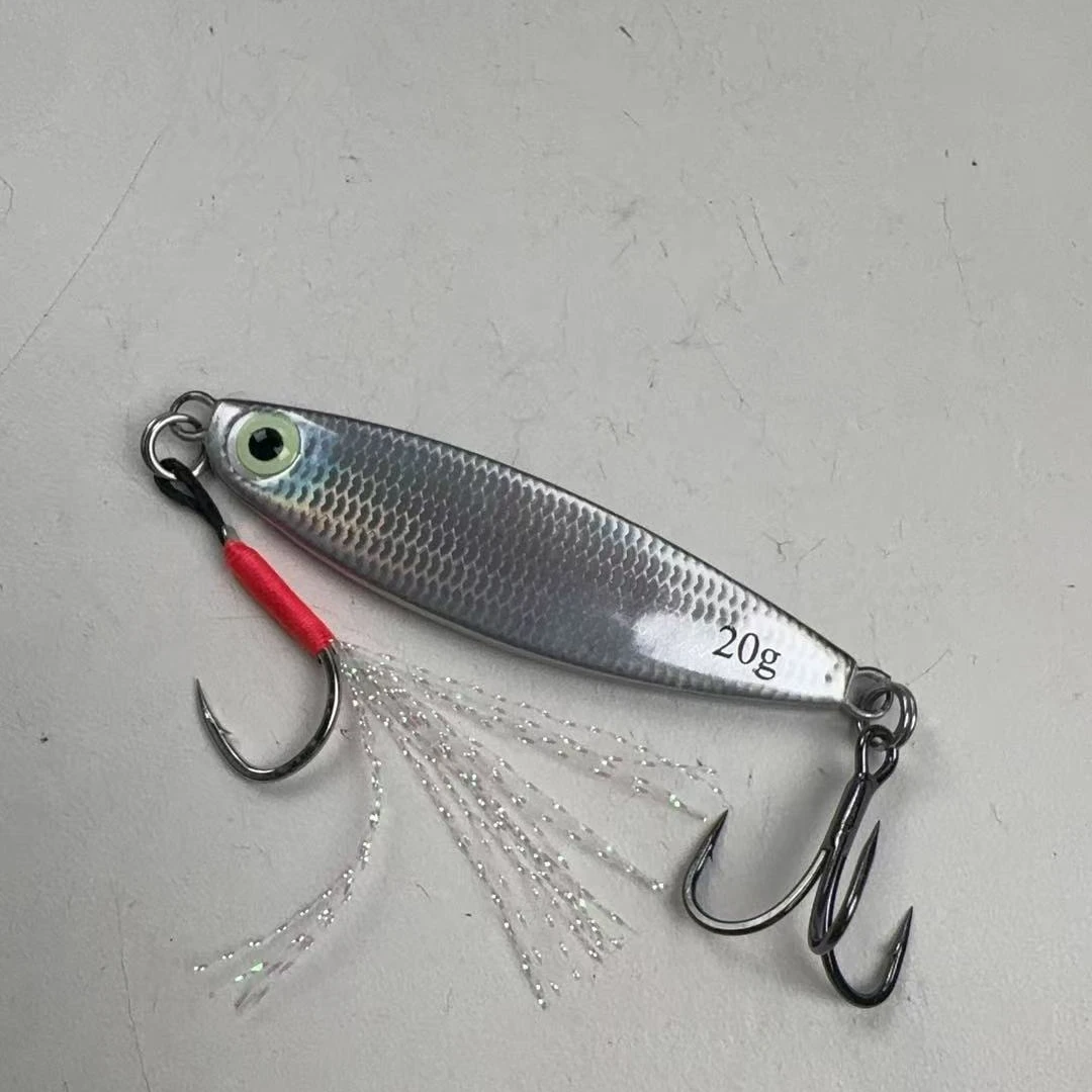 10只装远投铁板路亚饵双钩设计淡水翘嘴鲈鱼真亮片假饵