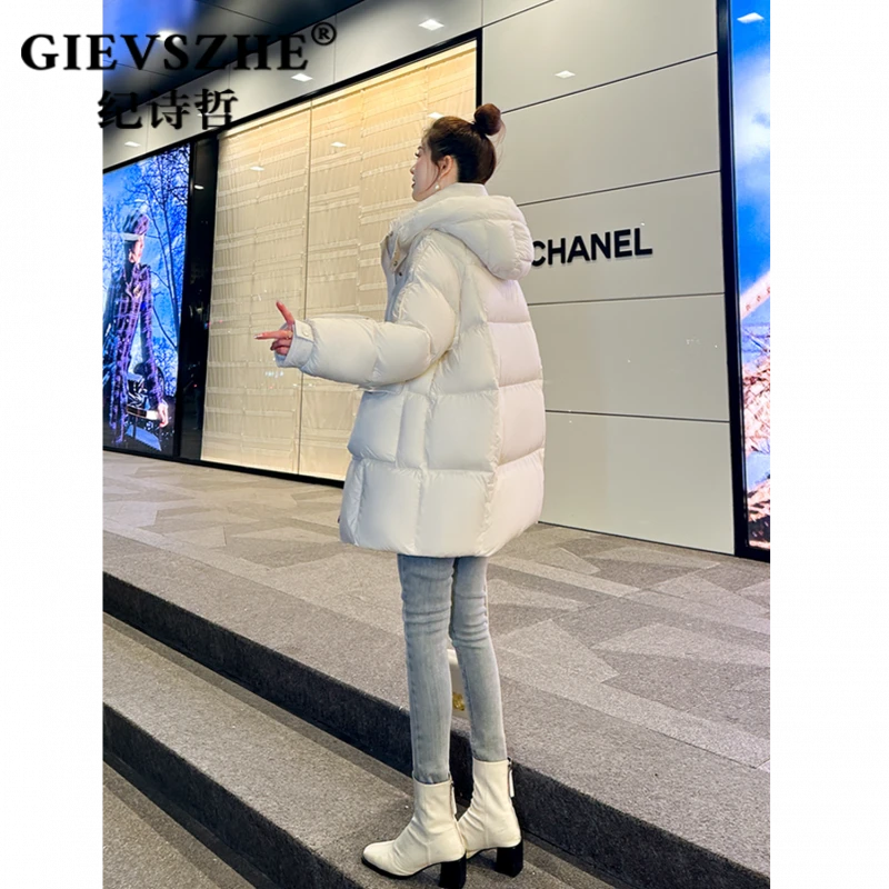 纪诗哲时尚洋气羽绒服女2025新款韩版显瘦白鹅绒加厚百搭冬季外套