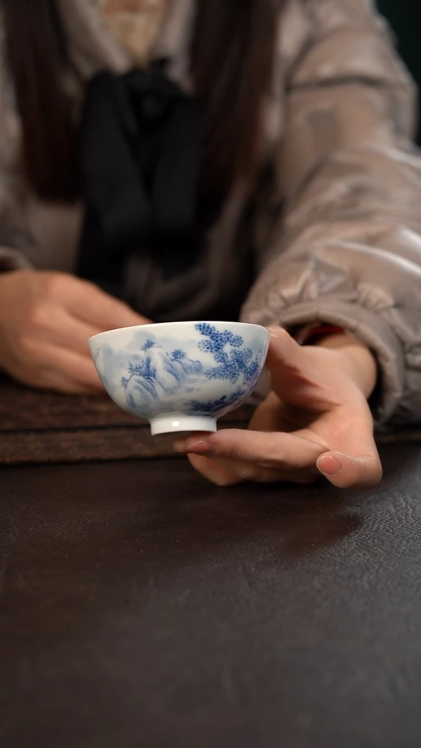 【闪购商品】杯HLX陶瓷山水鸡心杯185号