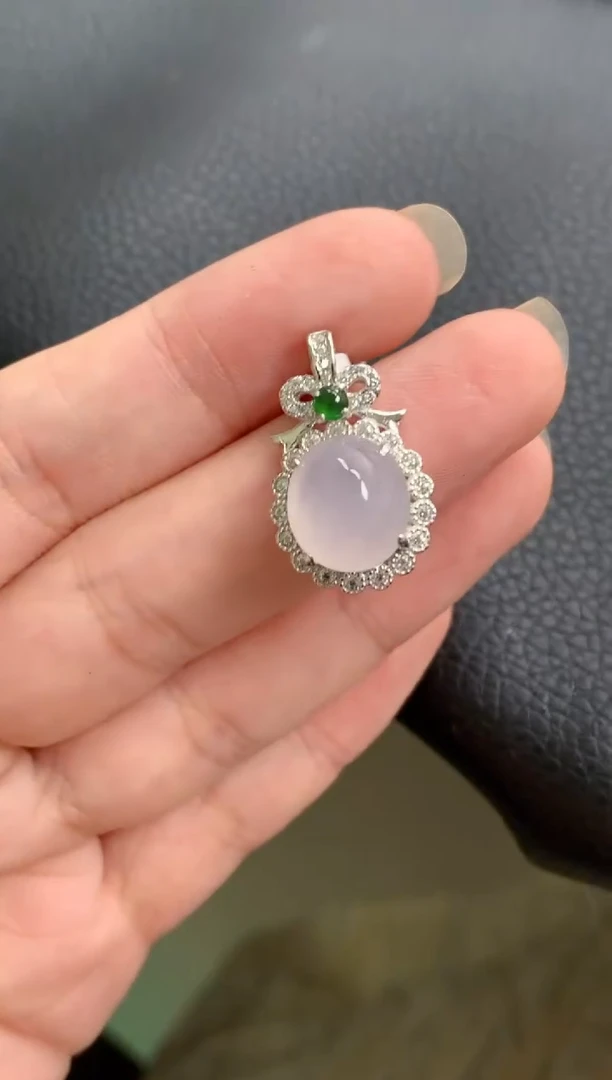 翡翠戒指银S925镶嵌天然A货缅甸翡翠