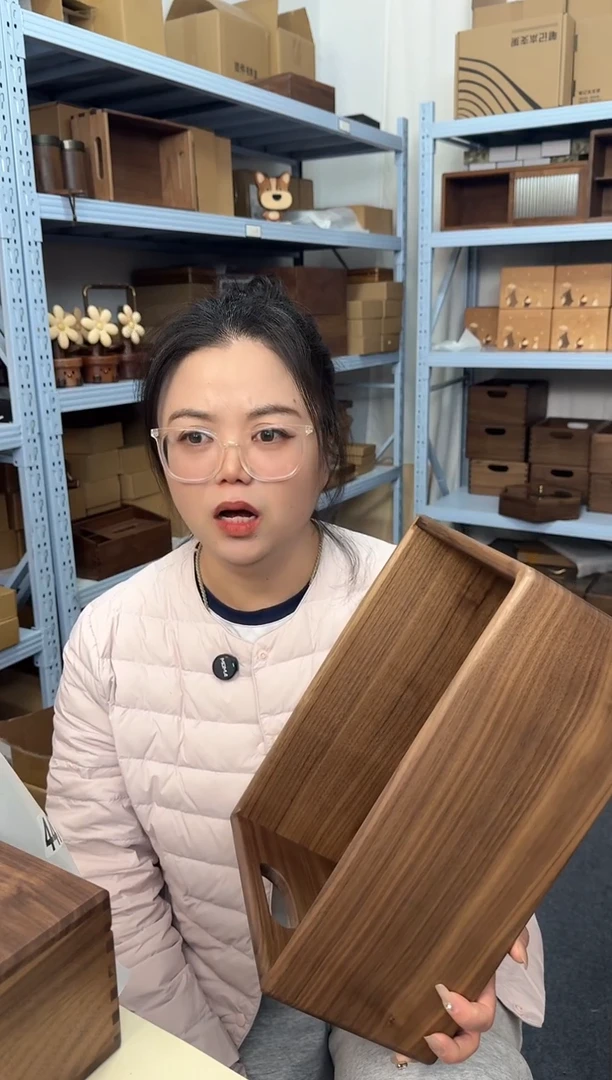 木黑胡桃大号加厚收纳筐35 25 15公分