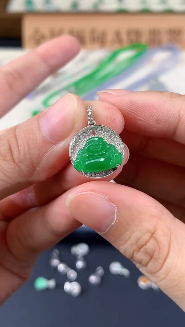 翡翠18K金镶嵌吊坠(不含链)Z362|2980